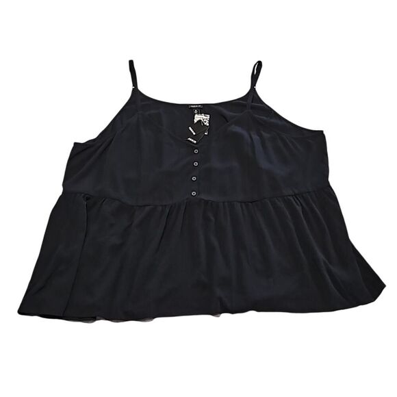 Torrid Tank Top Black Washable Crinkle Gauze Size 5 - Picture 2 of 7